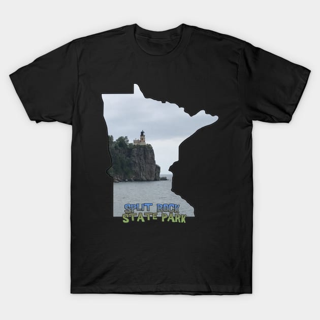 Minnesota State Outline (Split Rock State Park) T-Shirt by gorff